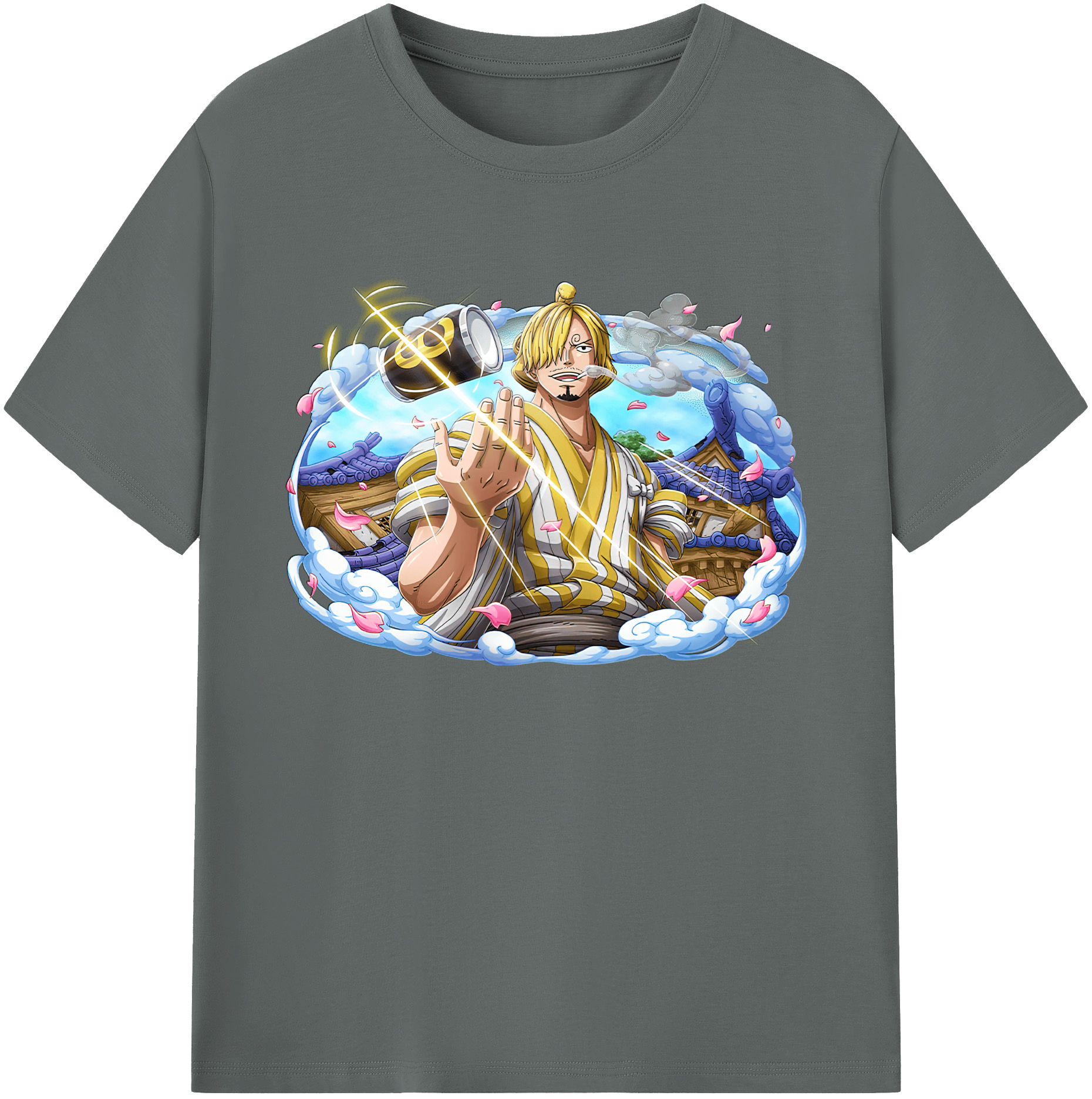 （画像用） ワンピース サンジ ONE PIECE Sanji 綿100％ メンズ半袖Tシャツ｜肌触りやわらか＆通気性